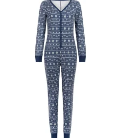 Hunkemöller Jersey onesie Fairisle blue Sale