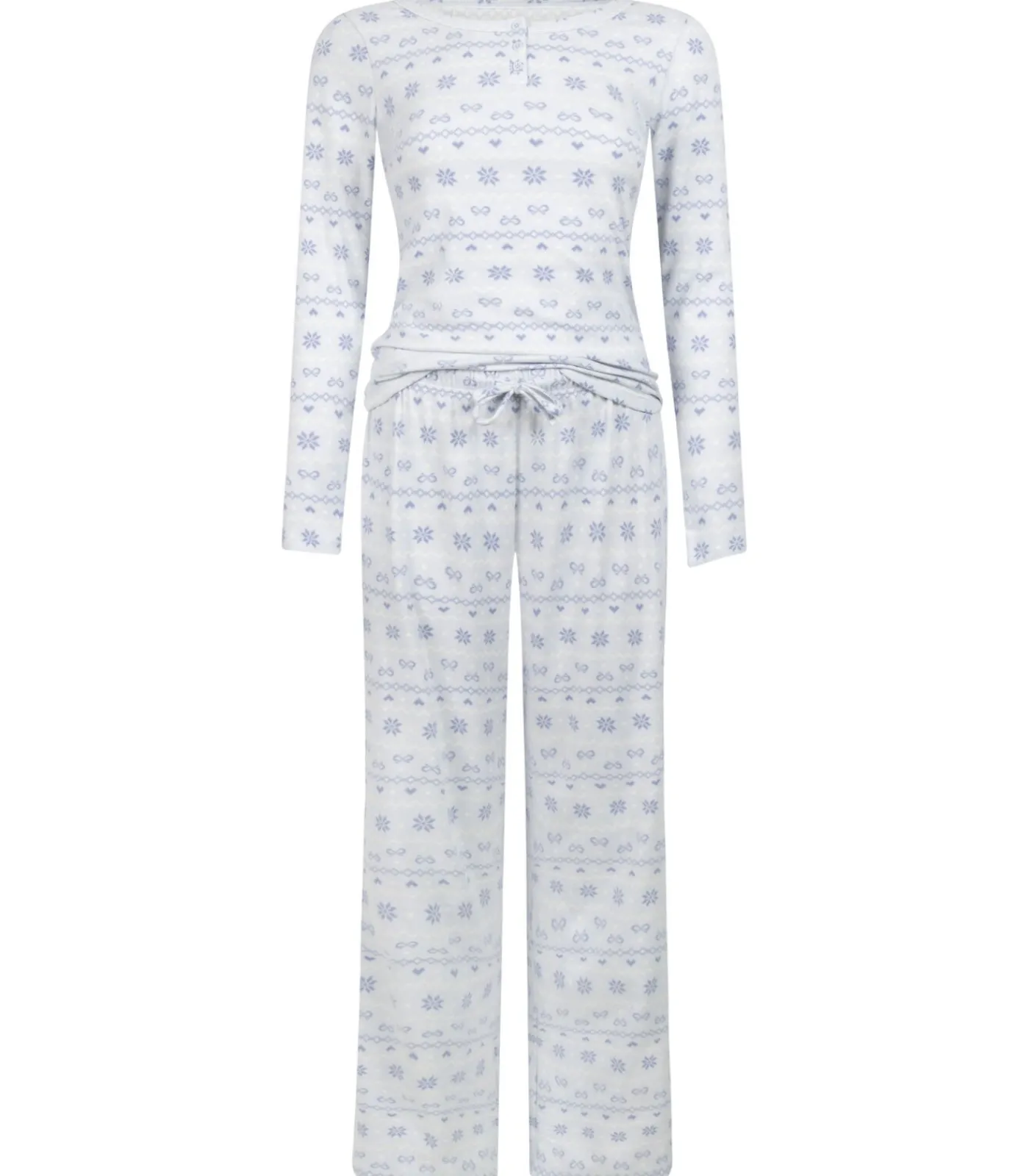 Hunkemöller Jersey pyjamaset Fairisle blue Outlet