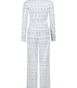 Hunkemöller Jersey pyjamaset Fairisle blue Outlet