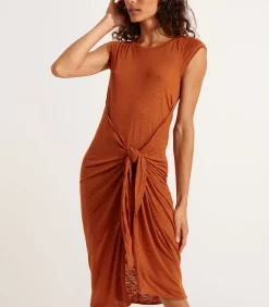 Banana Moon Juliana Caraiva koffie geknoopte T-shirt jurk brown Best