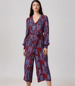 Smart & Joy Jumpsuit met grafische print en V-hals multicolor Sale