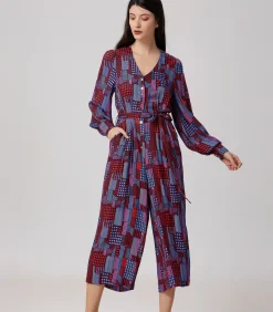 Smart & Joy Jumpsuit met grafische print en V-hals multicolor Sale