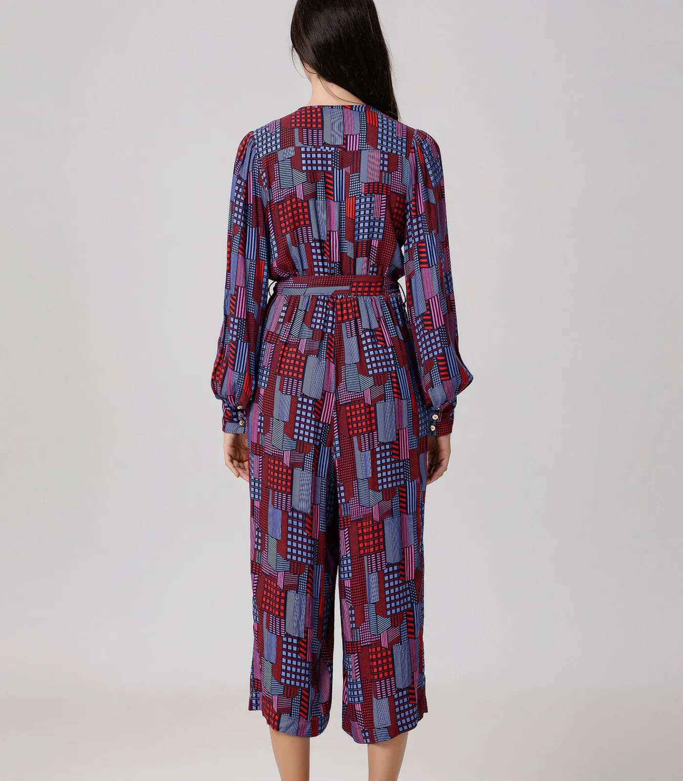 Smart & Joy Jumpsuit met grafische print en V-hals multicolor Sale