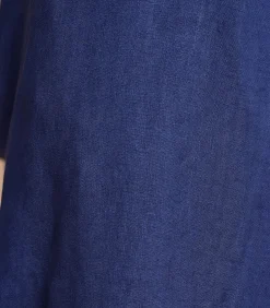 La Fée Maraboutée Jumpsuit met korte mouwen in marineblauw linnen Indigo New