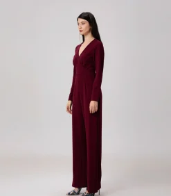 Smart & Joy Jumpsuit met V-decolleté bordeaux Best