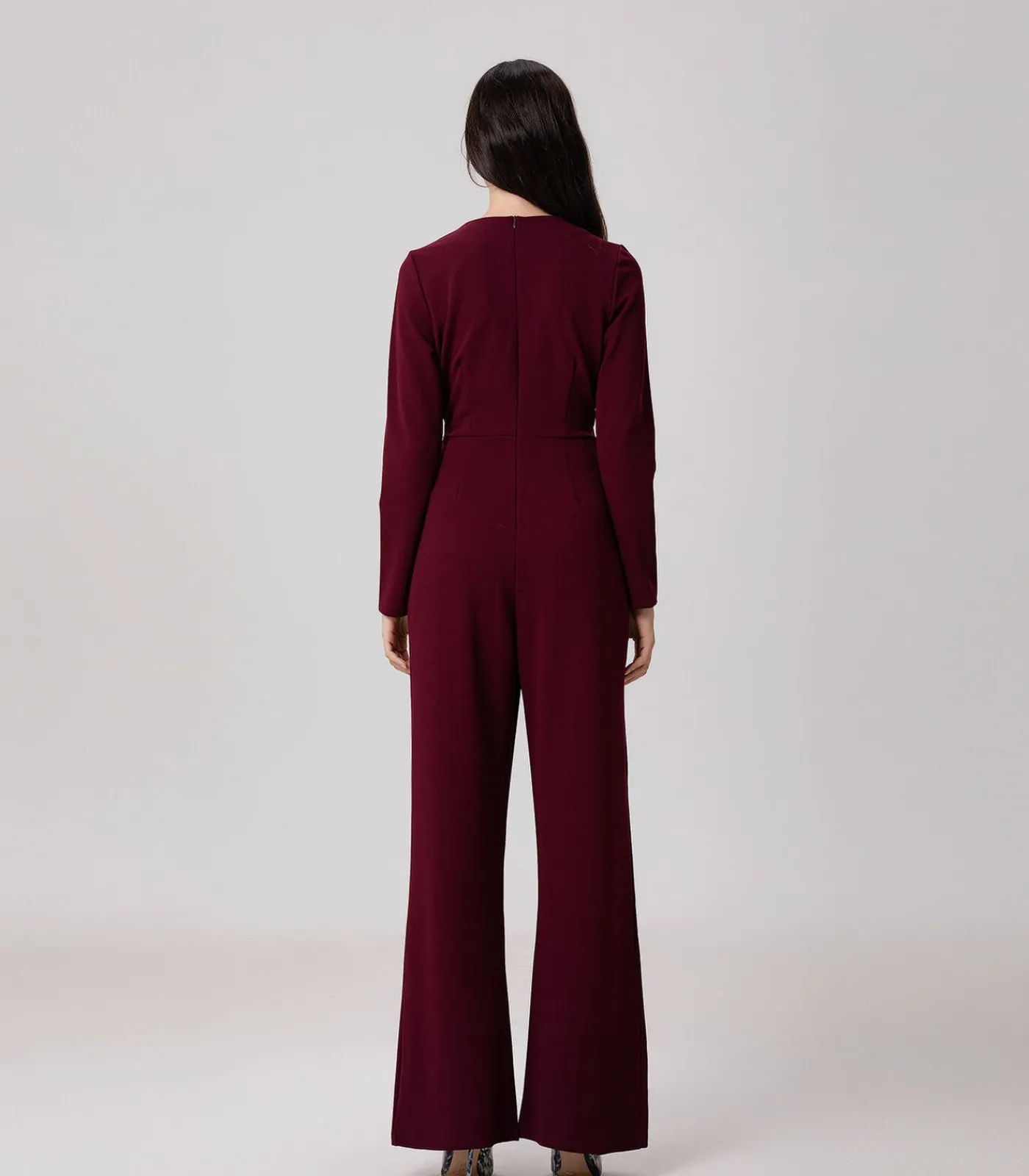 Smart & Joy Jumpsuit met V-decolleté bordeaux Best