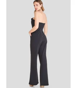 Goddiva Jumpsuit “Satin Collar Scuba Jumpsuit” black Hot