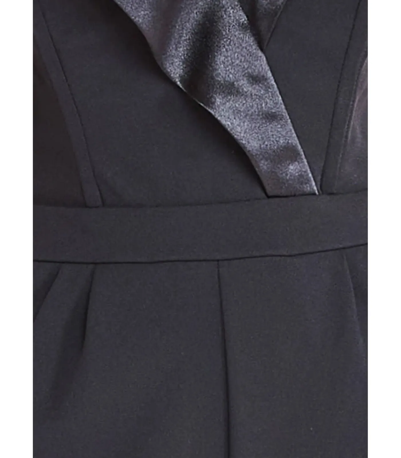 Goddiva Jumpsuit “Satin Collar Scuba Jumpsuit” black Hot