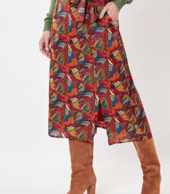 La Fiancée Jupe midi Ecovero ALIX orange Online