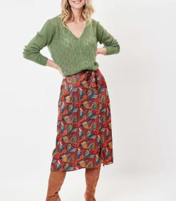 La Fiancée Jupe midi Ecovero ALIX orange Online