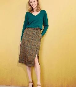 La Fiancée Jupe midi Ecovero ALIX yellow