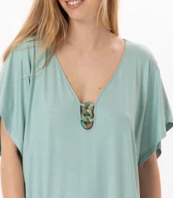 LE CHAT Kaftan in viscose RAMATUELLE 940 green Clearance