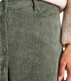 La Fée Maraboutée Kaki fluwelen broek met wijde pasvorm khaki