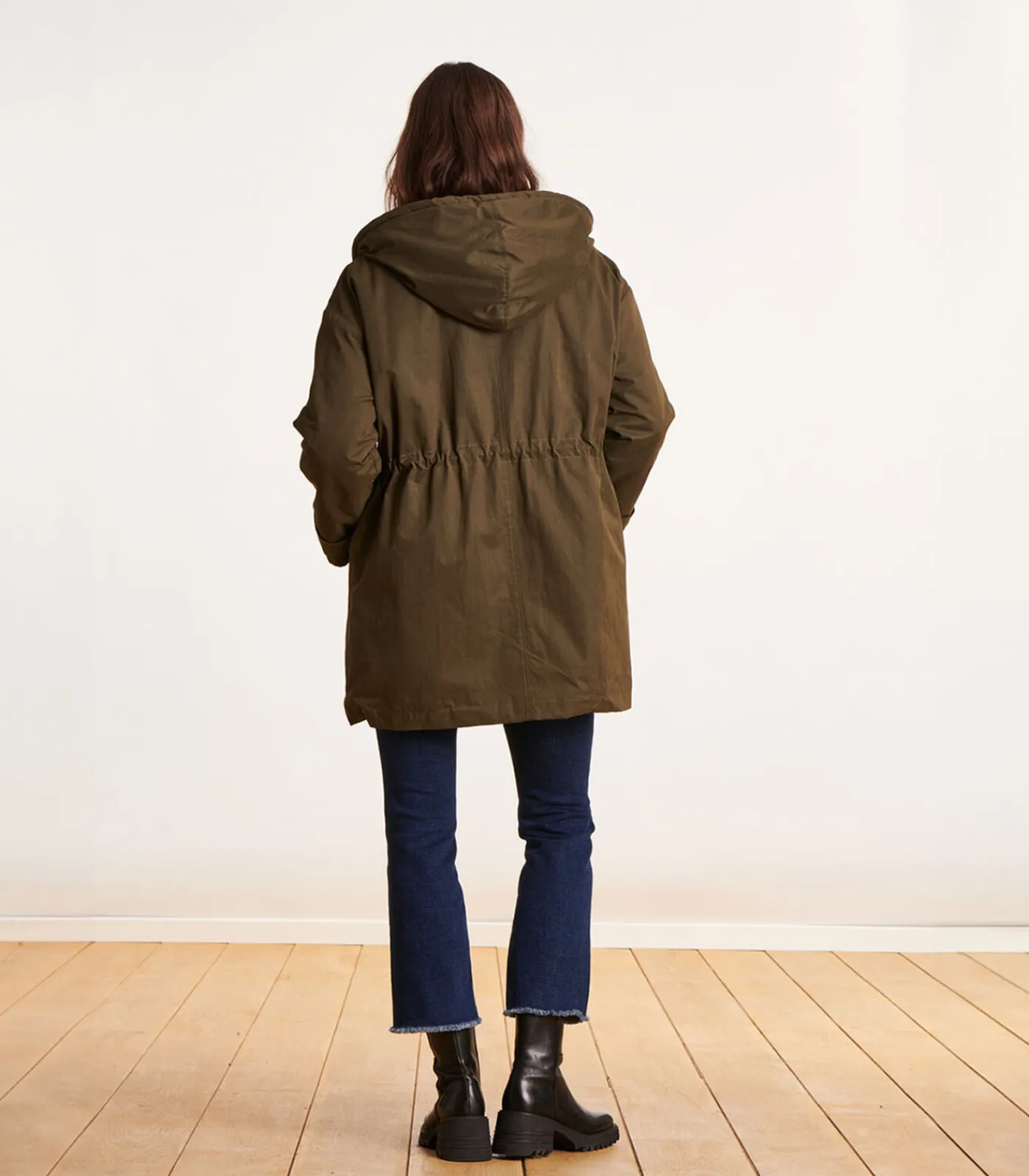 La Fée Maraboutée Kaki parka halflange capuchon darkGreen New