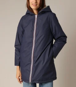 Deeluxe KALIVIA - Omkeerbaar jack met capuchon, rechte snit en glanzend materiaal navyBlue Online