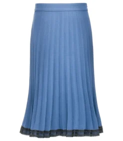 Smart & Joy Kanten geplooide rok blue Sale