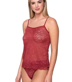 LUNA Kanten hemdje MICRO TOUCH LACE red Best