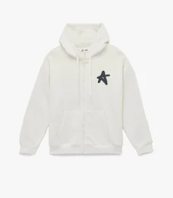 Koton Kapstok Ecru Sweatshirt met Rits en Capuchon Met Print white Online