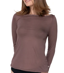 LUNA Kasjmier top met lange mouwen Touch brown