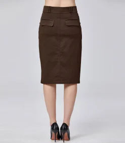 Smart & Joy Katoenen kokerrok brown Sale