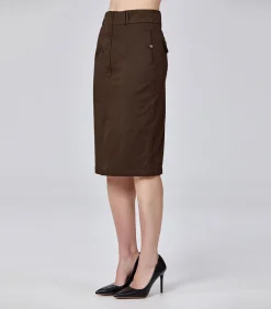 Smart & Joy Katoenen kokerrok brown Sale