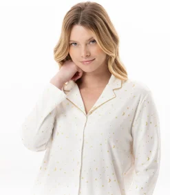 LE CHAT Katoenen pyjama met knopen LUNA 106 white Discount