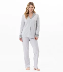 LE CHAT Katoenen pyjama met knopen FLOCON 106 gray Clearance