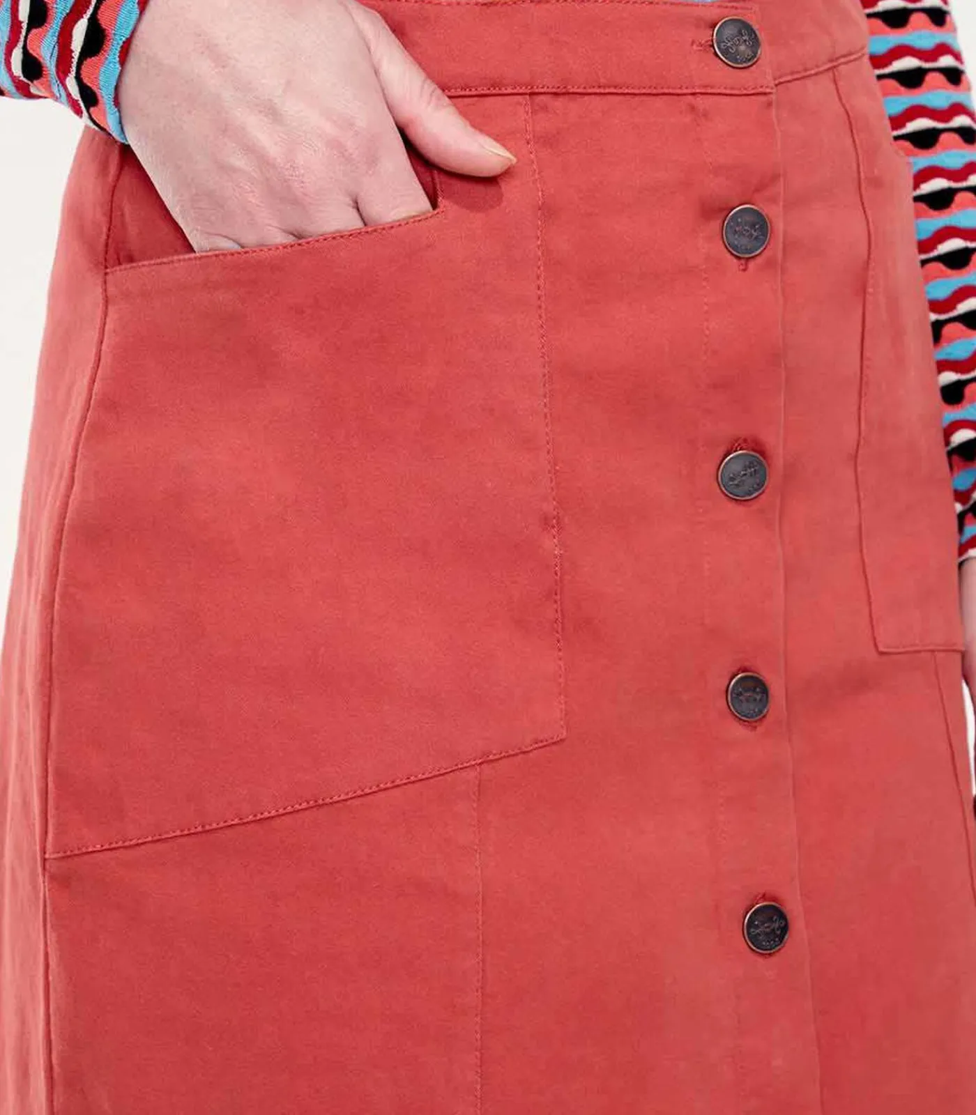 La Fiancée Katoenen rok met knopen PATIALA strawberryRed Outlet