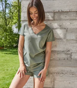 Blanc Cerise Katoenen tricot T-shirt, MARGOT green