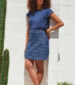 La Fiancée Katoenen wikkelrok MATARAMI navyBlue Sale