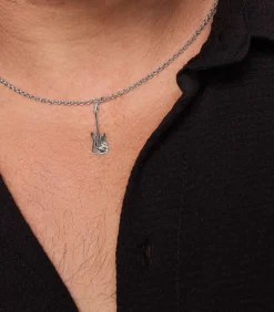 Amor Ketting met hanger voor dames en heren, unisex, 925 sterling zilver | gitaar silver Outlet