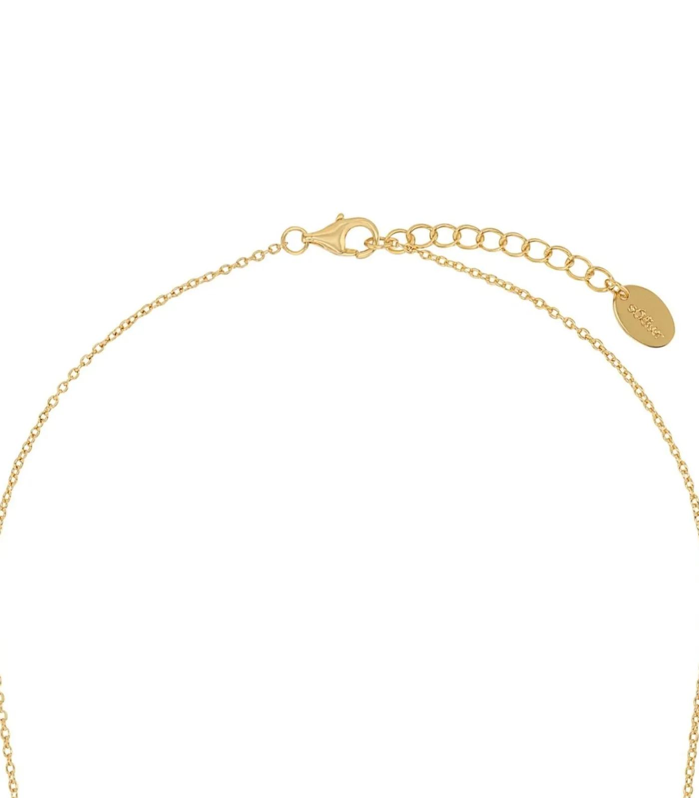 s.Oliver Ketting met hanger voor dames, 925 sterling zilver, zirkonia synth., chalcedoon | hartje gold