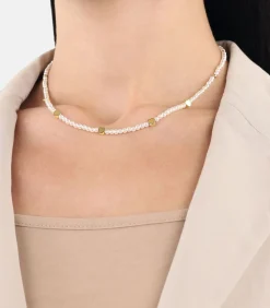 Amor Ketting met hanger voor dames, roestvrij staal, glaskraal | hartje gold Hot