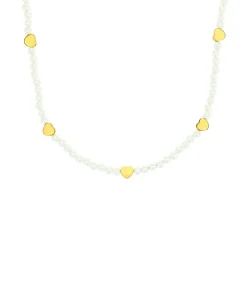 Amor Ketting met hanger voor dames, roestvrij staal, glaskraal | hartje gold Hot