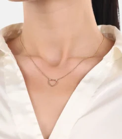 Amor Ketting met hanger voor dames, 925 Sterling zilver, zirkonia synth. | Hart roseGold Best
