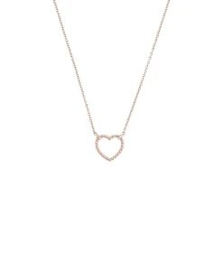 Amor Ketting met hanger voor dames, 925 Sterling zilver, zirkonia synth. | Hart roseGold Best