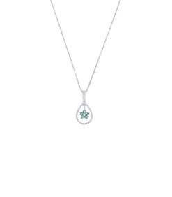 Amor Ketting met hanger voor dames, 925 Sterling zilver, zirkonia synth. | bloem silver Best