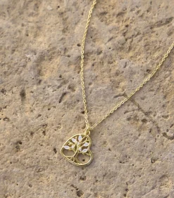 Amor Ketting met hanger voor dames, 925 Sterling zilver, zirkonia synth., edelsteen synth. | Levensboom gold