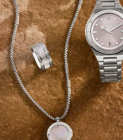 JOOP! Ketting met hanger voor dames, roestvrij staal, zirkonia synth. silver New