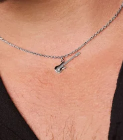 Amor Ketting met hanger voor dames en heren, unisex, 925 sterling zilver | gitaar silver New