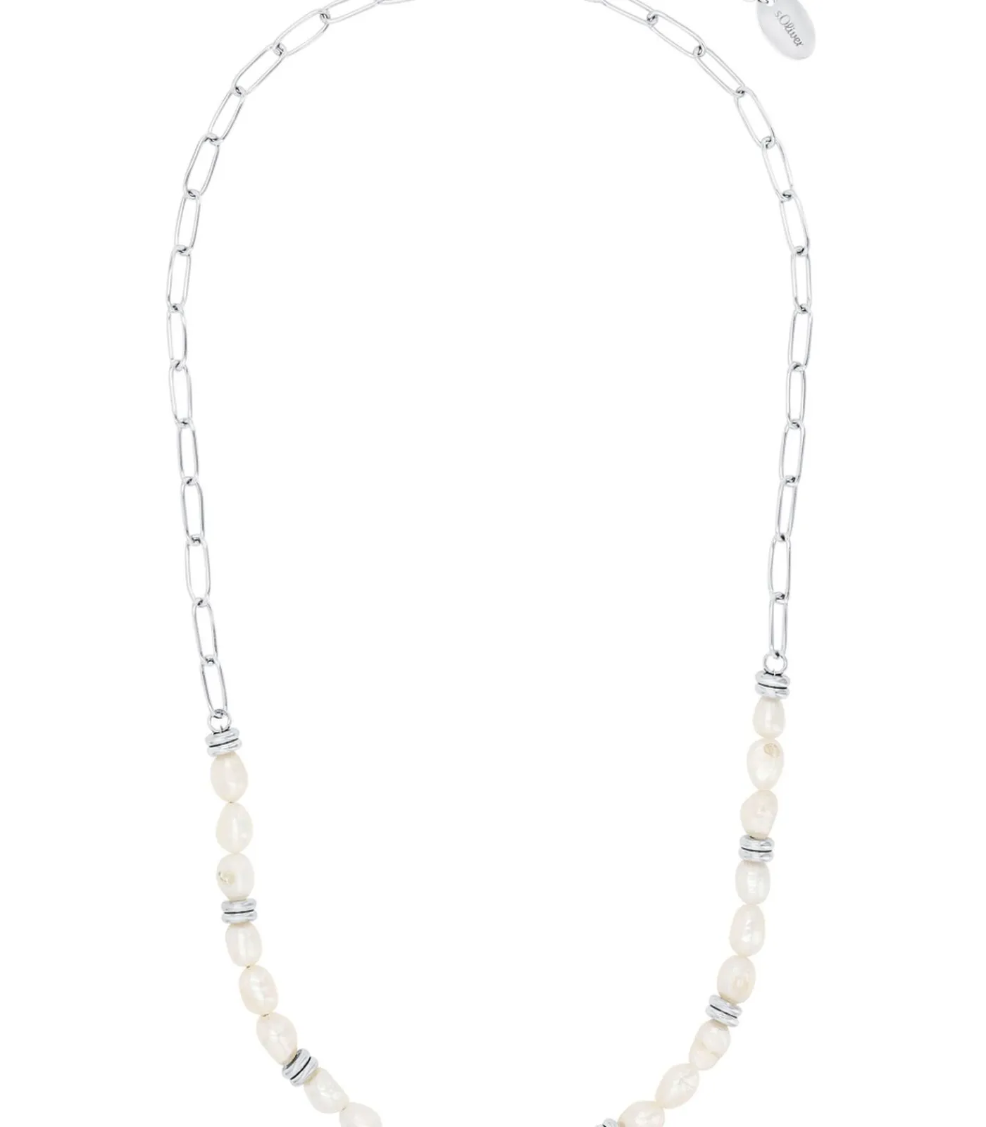 s.Oliver Ketting met hanger voor dames, roestvrij staal, gekweekte zoetwaterparel silver Online