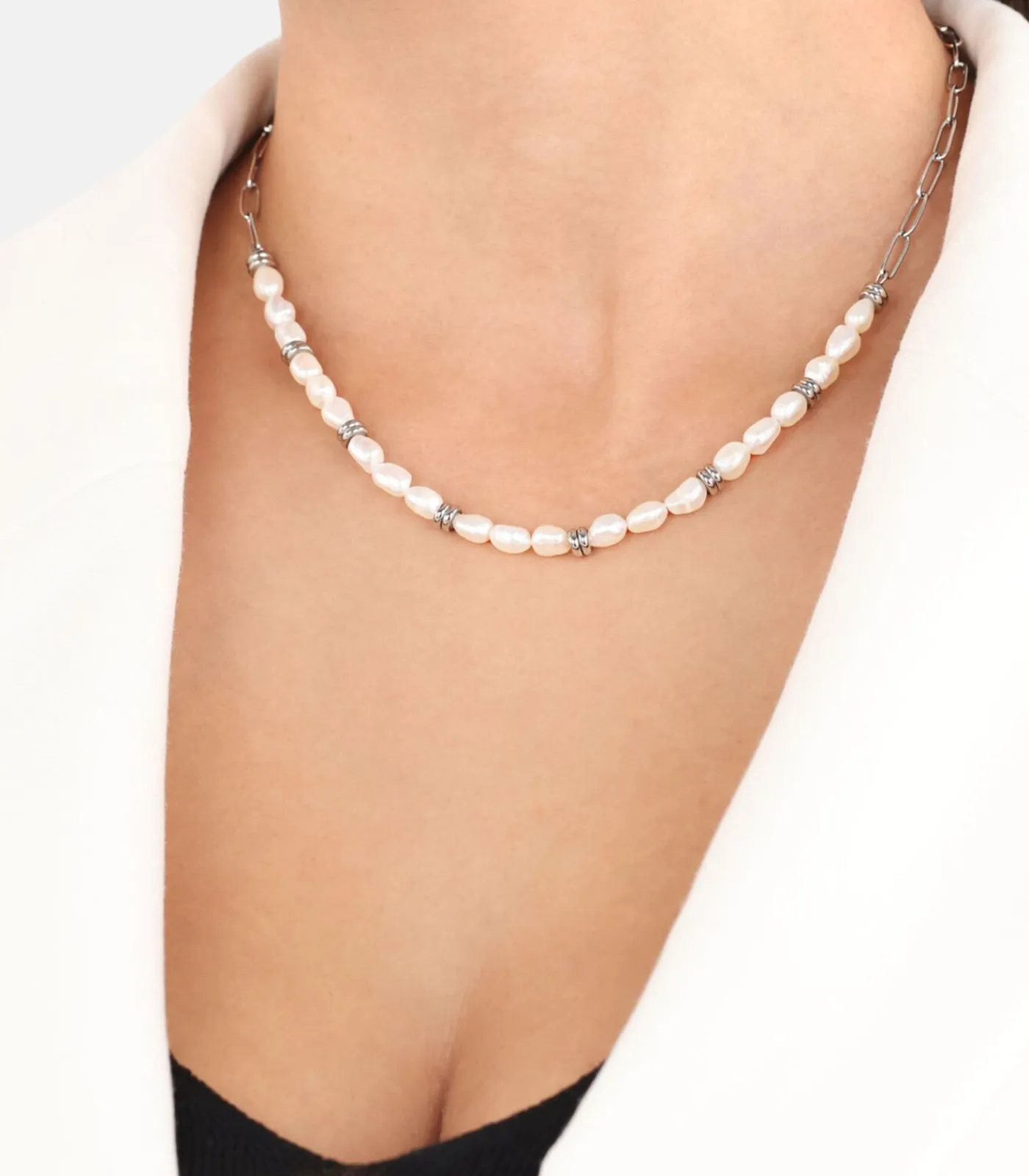 s.Oliver Ketting met hanger voor dames, roestvrij staal, gekweekte zoetwaterparel silver Online