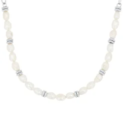 s.Oliver Ketting met hanger voor dames, roestvrij staal, gekweekte zoetwaterparel silver Online