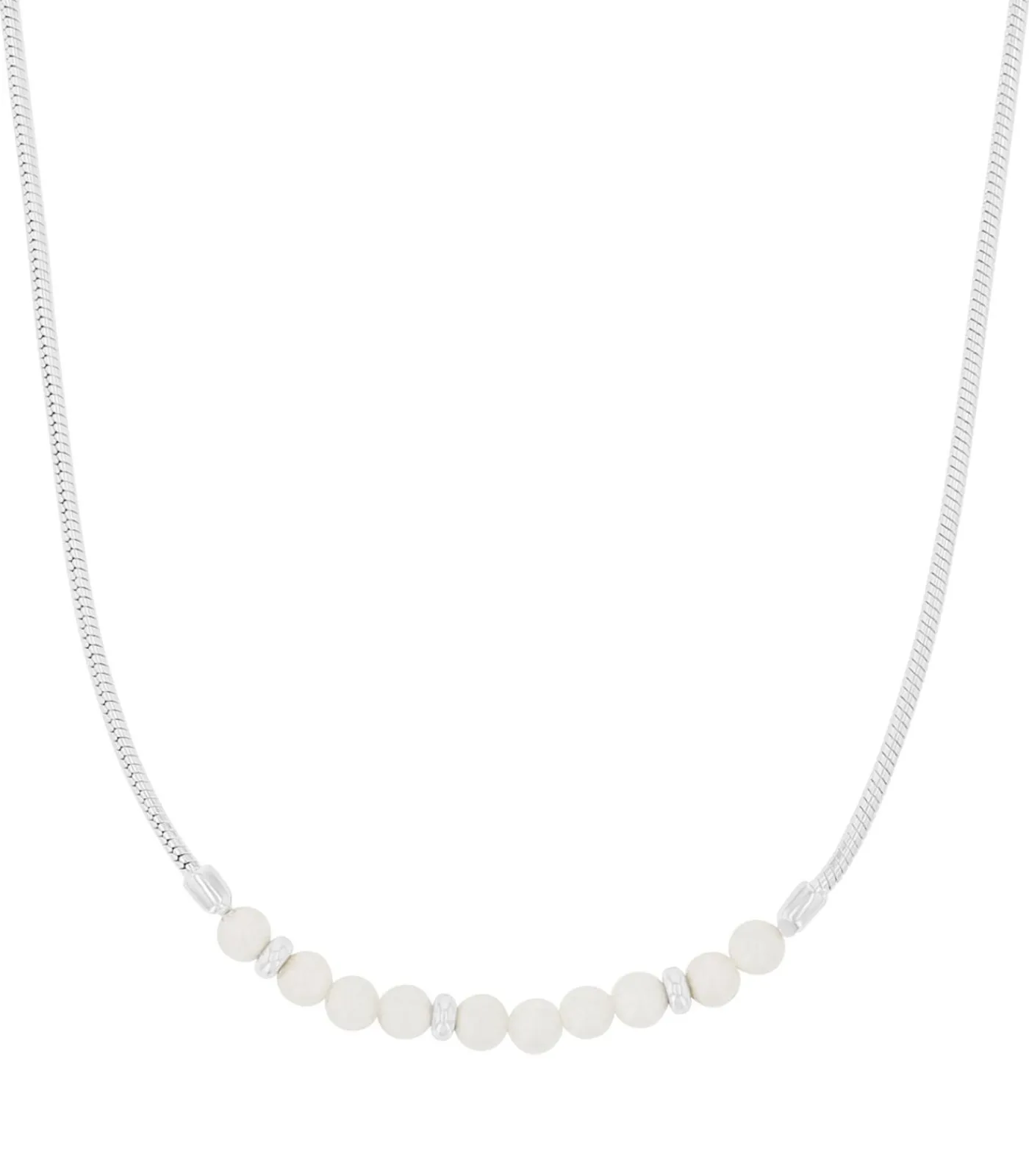 s.Oliver Ketting met hanger voor dames, 925 sterling zilver, synthetische edelsteen, zilveren kralen silver Sale