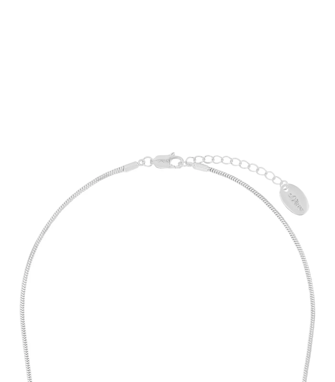 s.Oliver Ketting met hanger voor dames, 925 sterling zilver, synthetische edelsteen, zilveren kralen silver Sale