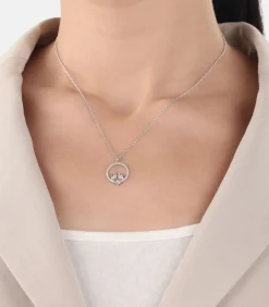 Amor Ketting met hanger voor dames, 925 Sterling zilver, zirkonia synth. | vogel silver Clearance