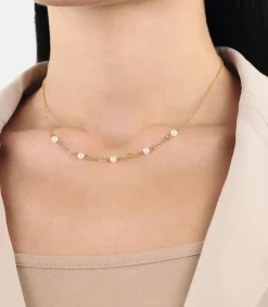 Amor Ketting met hanger voor dames, roestvrij staal, glaskraal | hartje gold Discount