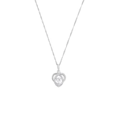 Amor Ketting met hanger voor dames, 925 Sterling zilver, zirkonia synth. | Hart silver New