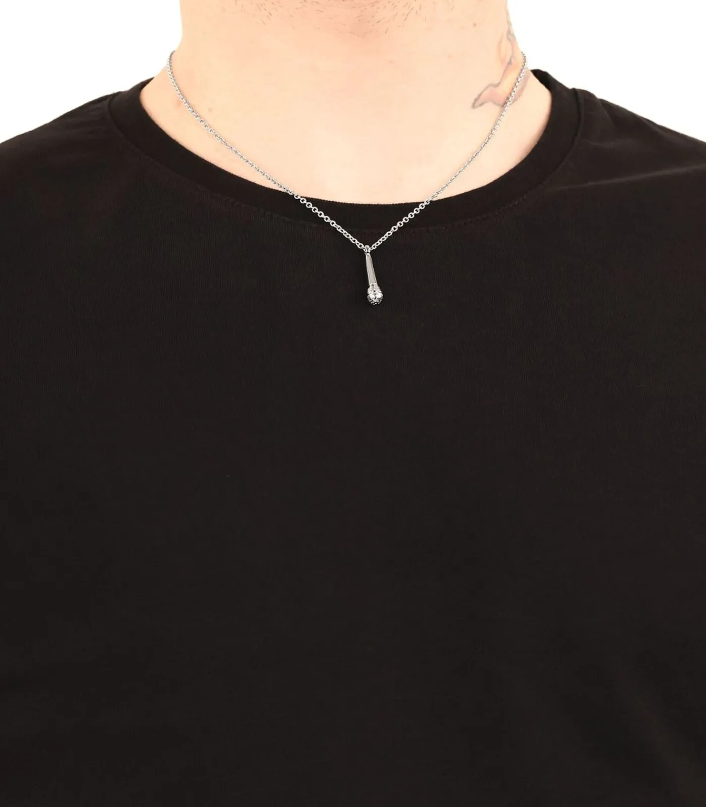 Amor Ketting met hanger voor mannen en vrouwen, unisex, 925 Sterling zilver | Microfoon silver Best