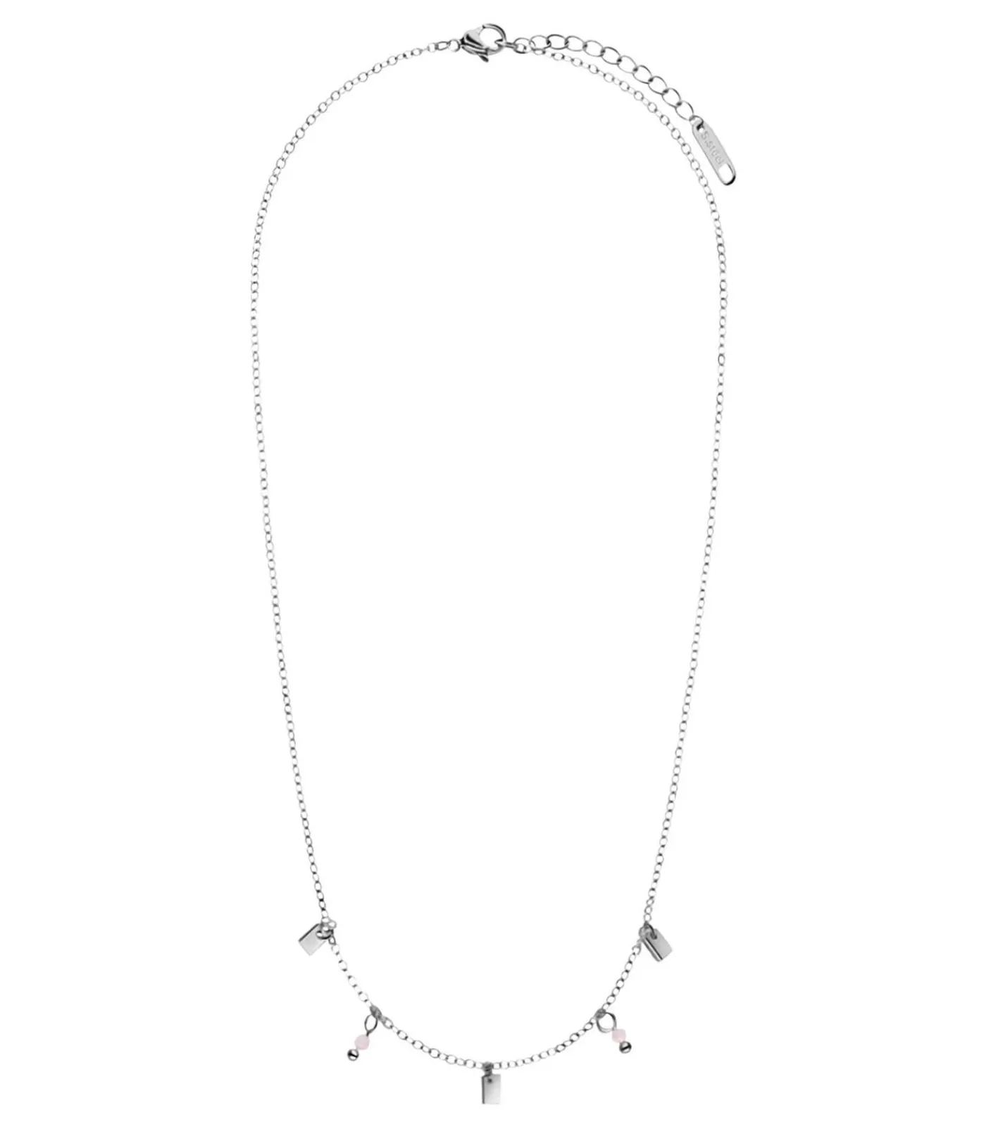 Lucardi Ketting Staal 45 cm pink/silver Clearance